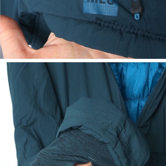 MEC Polartec Jacket Lightweight Teal Blue Green Quilted Hooded Coat Winter Hike - Picture 7 of 7
